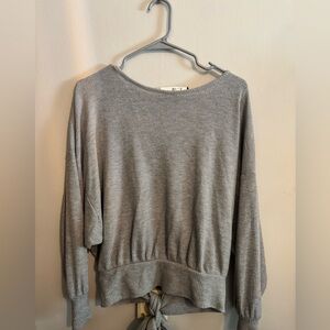 Express Light Gray Knit Top